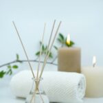 zen candles with flame