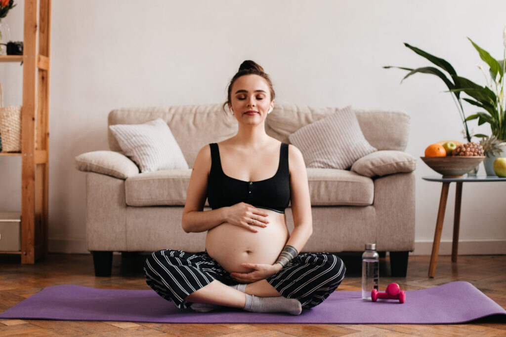 pregnant woman, meditation, deep breathing, mindfulness, coping skills, maternal mental health, mom, mother, baby, anxiety, depression, pregnancy, counseling, therapy, perinatal