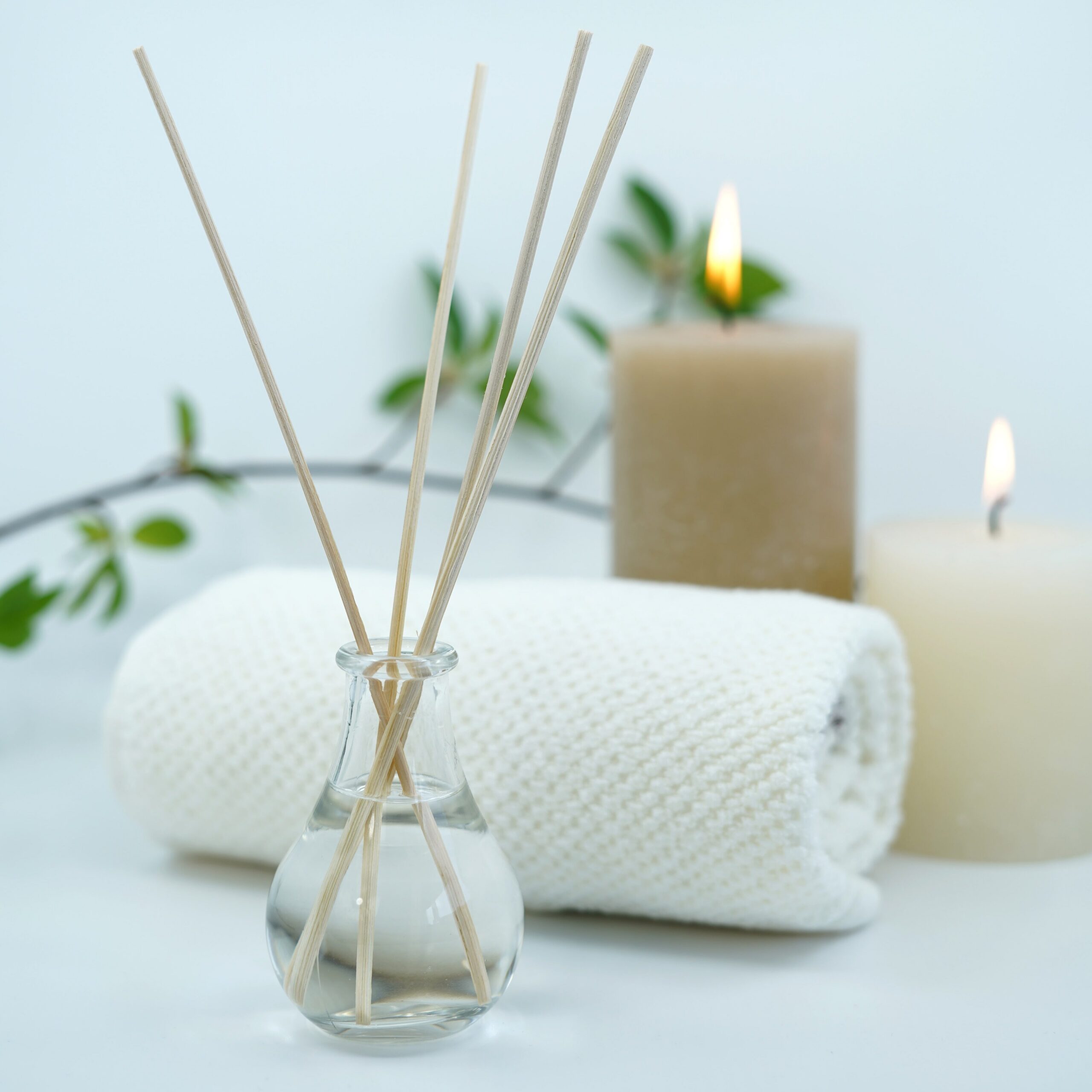 zen candles with flame